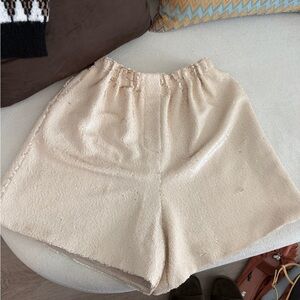 The Frankie Shop High Waist Cream Shorts